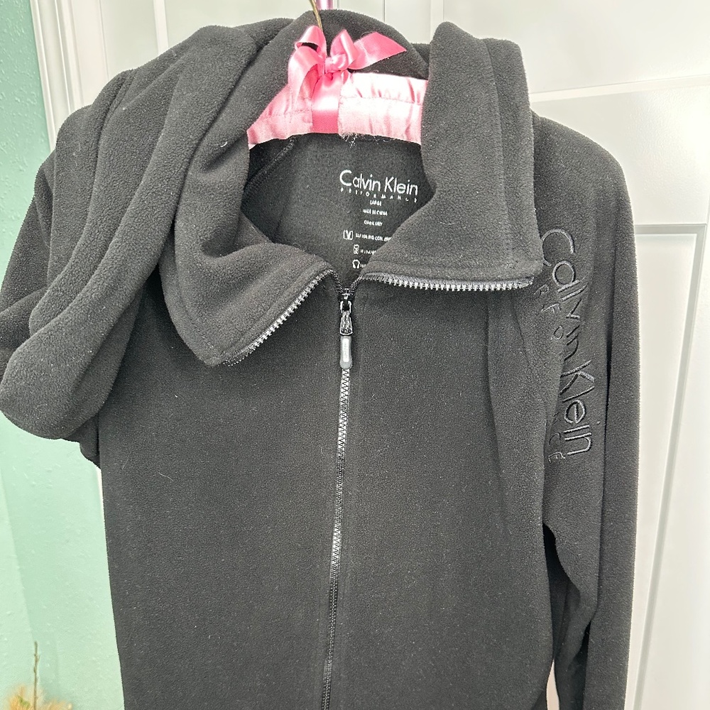 Calvin Klein Performance Tech fleece Large  black full-zip jacket